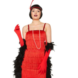 Rode Jaren 20 Flapper Charleston jurk 3-delig