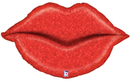 Folieballon Rode Lippen Glitter - 99 cm