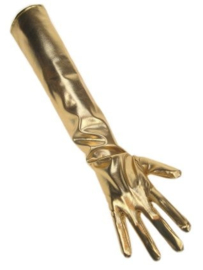 Handschoenen satijn goud 48 cm