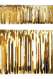 PVC slierten folie guirlande goud 6 meter x 30 cm.