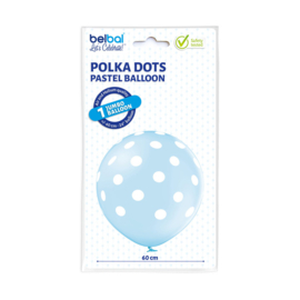Pastel Blauw Polka Dots 60 cm