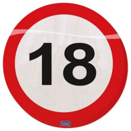 Servetten Verkeersbord 18 jaar