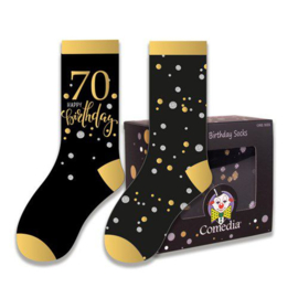 Cadeau sokken 70 jaar goud (2 paar)