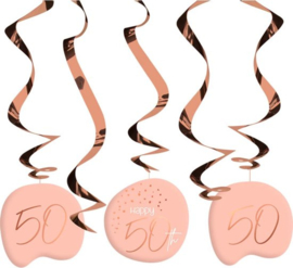 Hangdecoratie Elegant Lush Blush 50 Jaar - 5 stuks