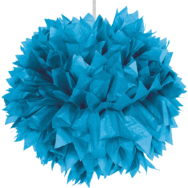 Pompom azuur blauw 30cm