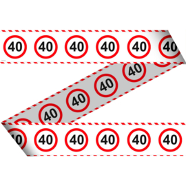 40 Jaar Verkeersbord Afzetlint - 15 meter