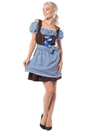 Oktoberfest Dress Anne-Ruth Blauw/Bruin