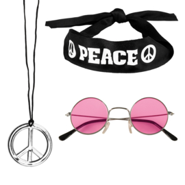 Set Peace (hoofdband, bril en ketting)