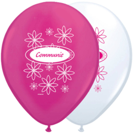 Communie Ballonnen Roze-Wit - 8 stuks