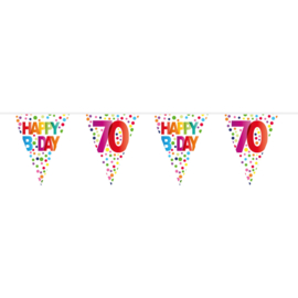 70 Jaar Happy Bday Stippen Vlaggenlijn - 10 meter