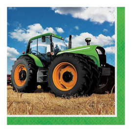 Tractor Time servetten 33x33cm 16 stuks