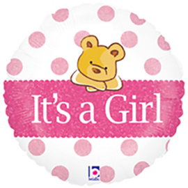 Folieballon Geboorte It’s a Girl Bear 45 cm