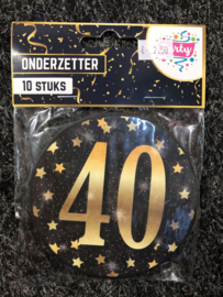 40 Jaar Gold Party Onderzetters - 10 stuks