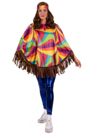 Hippie poncho multi kleuren