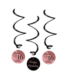 Swirl decorations rosé/black - 16