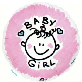 Folieballon geboorte baby Girl 45 cm