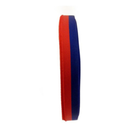 Medaille lint rood/blauw 10 mm. per 25 meter op rol