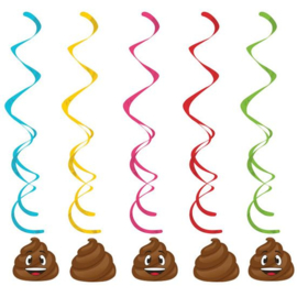 Hangdeco poop emoji 5 stuks