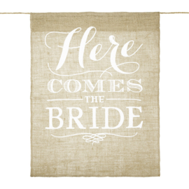 Jute Banner Here comes the Bride
