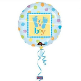 Folieballon geboorte Jongen It’s a Boy Voetjes 45 cm