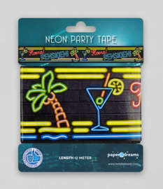 Neon party tape - Pensioen - 12 meter