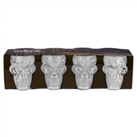 Set 4 Shotglaasjes Schedel