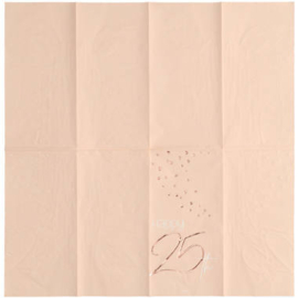 Servetten Elegant Lush Blush 25 Jaar 33x33cm - 10 stuks