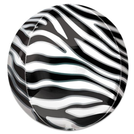 Folieballon Orbz zebraprint - 41 cm