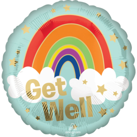 Folieballon Get Well Golden Rainbow - 43 cm