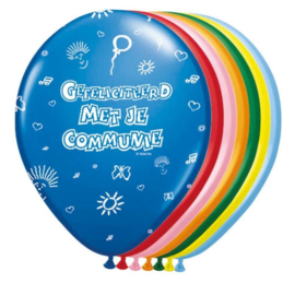 Ballon Communie gekleurd 8 stuks