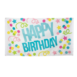 Polyester vlag 'Happy Birthday'