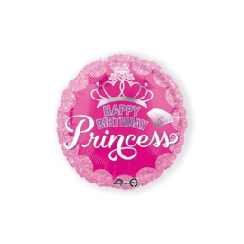 Folieballon princess crown 'HBD' - 43 cm