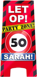 Stoepbord Let Op !! 50 Sarah