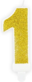 Nummerkaars goud ‘1‘ (7cm)