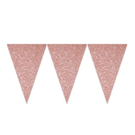 Vlaggenlijn glitter roségoud (6m)