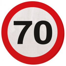 70 Jaar Verkeersbord Servetten - 20 stuks