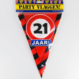 Vlaggenlijn Party 21 Jaar Verkeersbord
