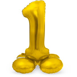 Folieballon met Standaard Cijfer 1 Goudkleurig - 72 cm