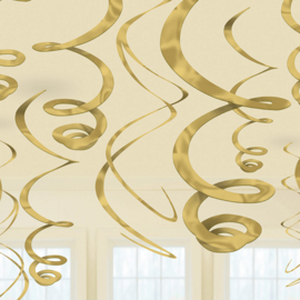 Gouden Hangende Swirls Decoraties - 55 cm