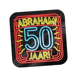 Huldeschild Neon 50 jaar Abraham