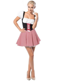 Oktoberfest Dirndl Eva Rood/Zwart