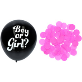 Gender Reveal Ballon Meisje met Roze Confetti 41cm - 3 stuks