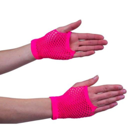 Nethandschoen kort fluor pink