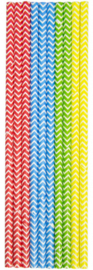 Rietjes zigzag 20 cm papier rood/blauw 10 stuks