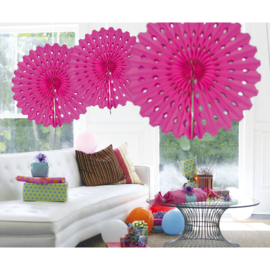 Honeycomb Waaier Donker Roze - 45cm