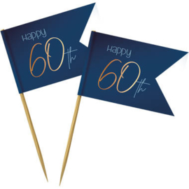 Prikkers Elegant True Blue 60 Jaar - 36 stuks