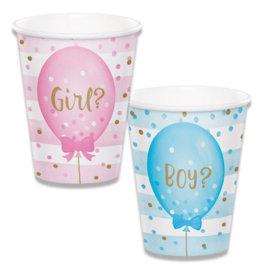 Luxe Bekers Gender Reveal - 8 stuks