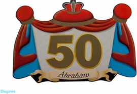 50 Jaar Abraham Huldebord 47x34cm