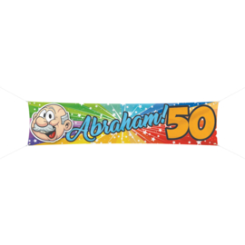 50 Jaar Abraham Regenboog Spandoek - 180x40cm