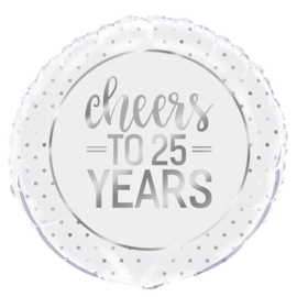 Folieballon "Cheers to 25 years" - 45 cm